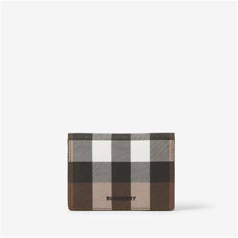 burberry london check and leather card case|Check and Leather Card Case in Dark birch brown .